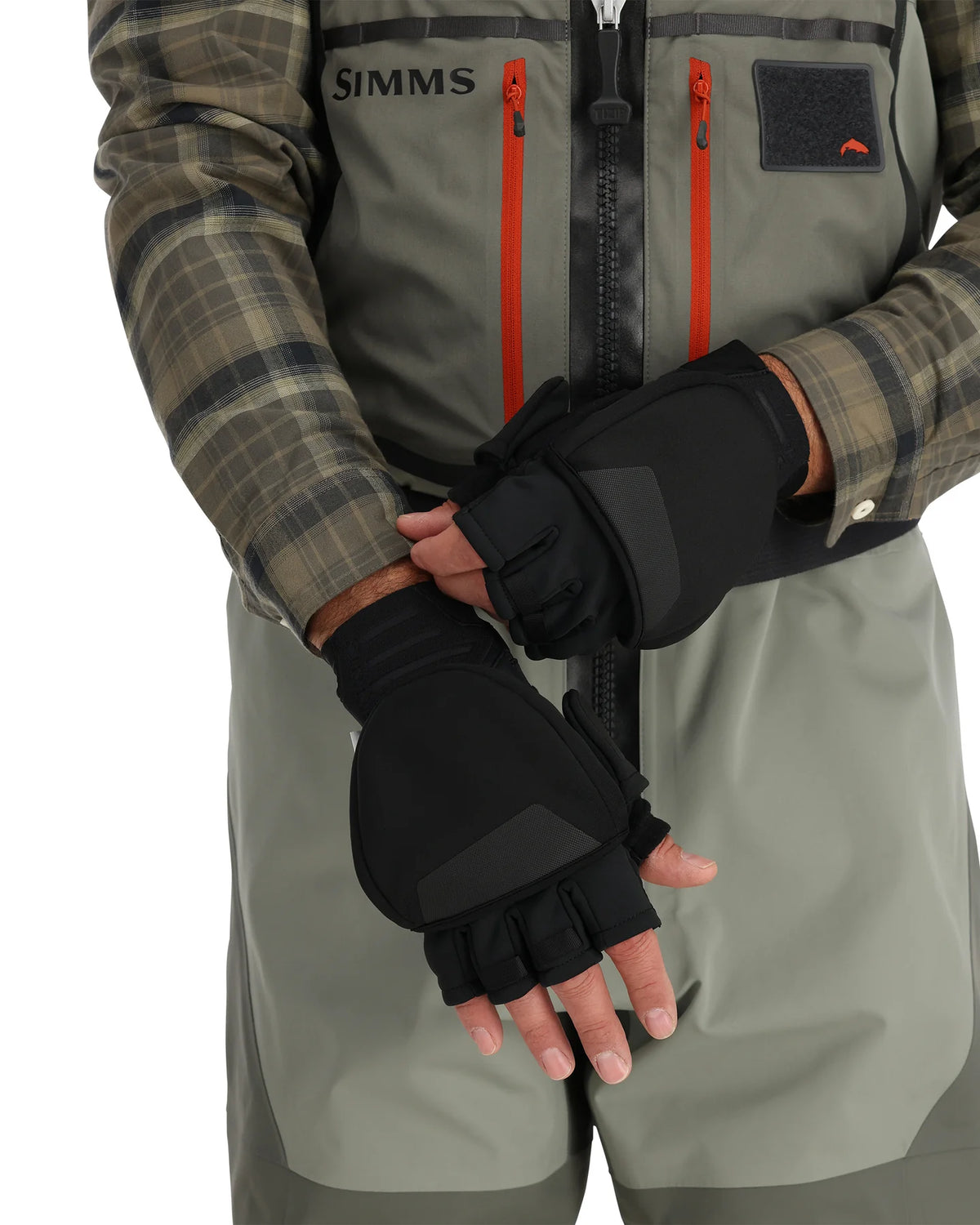 Simms WindStopper Foldover Fishing Mitt - Black