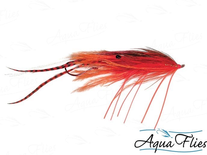 Aqua Flies Stu's Stinger Prawn - Orange steelhead fly