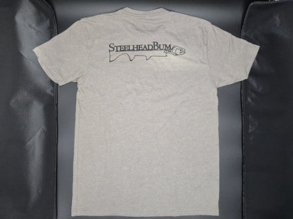 SteelheadBum.com T-Shirt Warm Grey Back