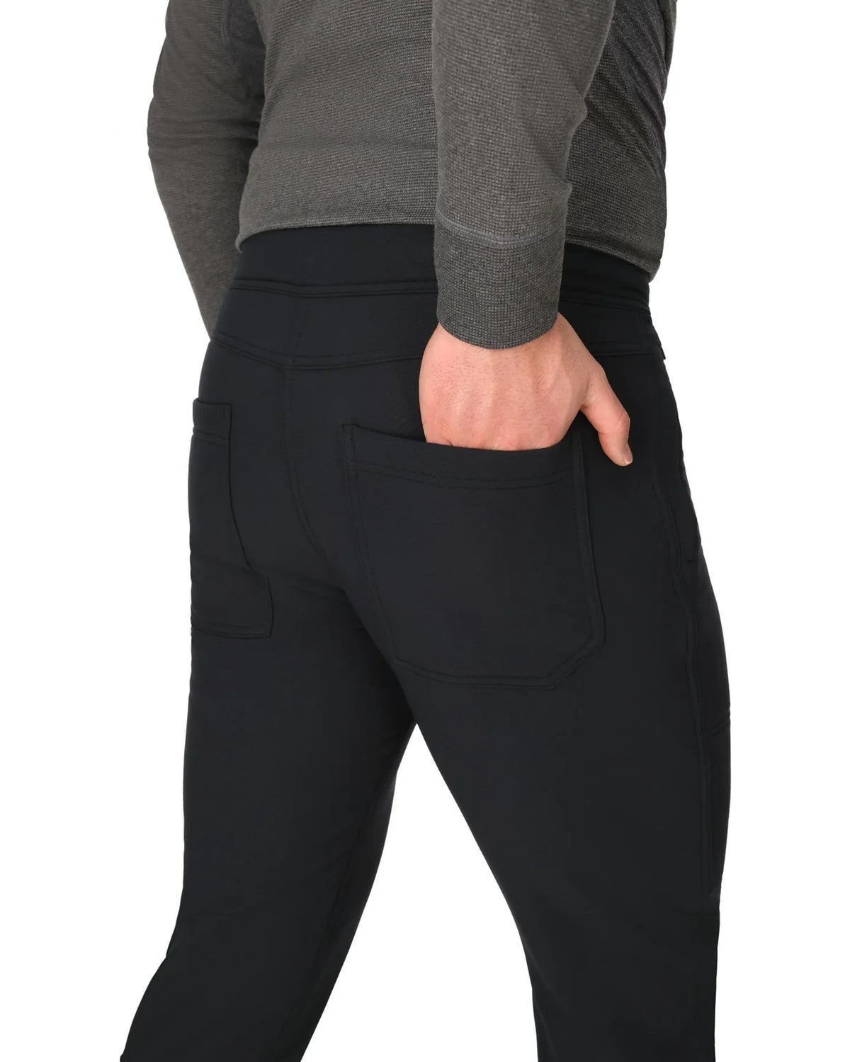 Simms M's Strata 330 Midlayer Bottom Black Back Pocket