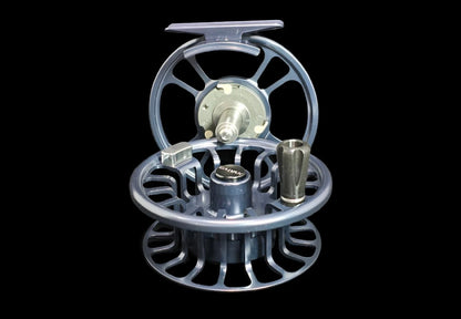 Galvan Torque Fly Reel Gunmetal Grey machined aluminum detail