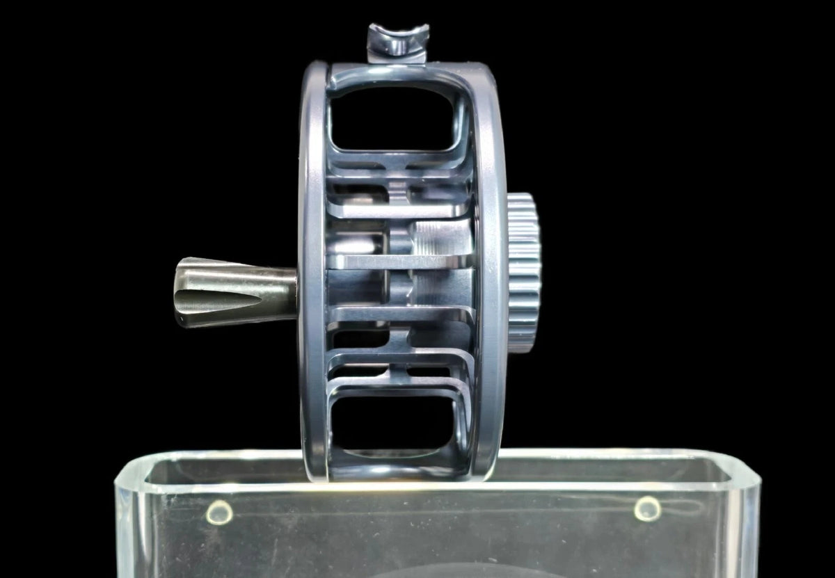 Galvan Torque Fly Reel Gunmetal Grey handle detail