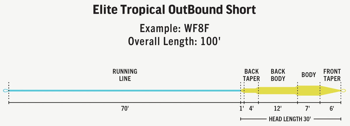 RIO Elite Tropical OutBound Short Fly Line for saltwater fly fishing Diagram