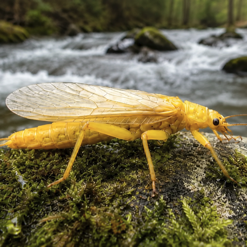 Yellow Sally Hatch - River Scene