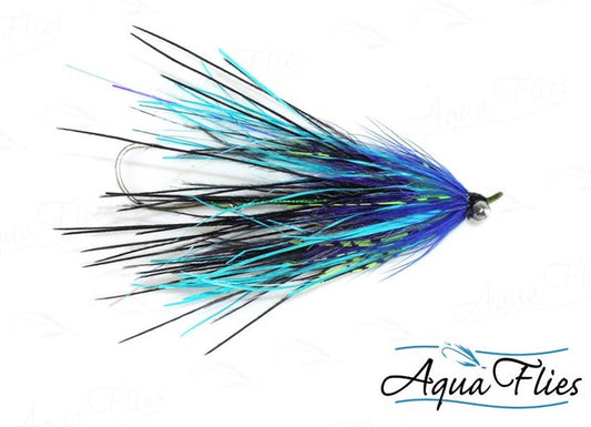 Aqua Flies Stu's Ostrich Mini Intruder Blue/Purple