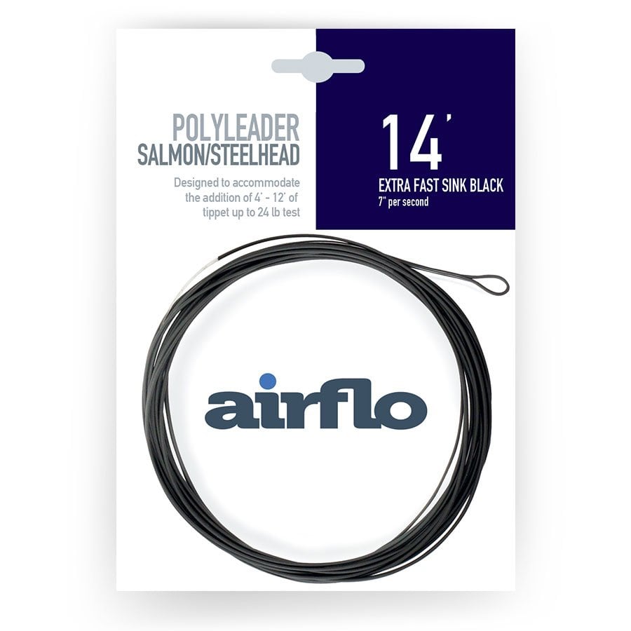 Airflo polyleader line packaging with product details on a white background