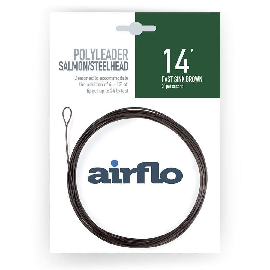Airflo Steelhead polyleader - Fast sink brown - Steelhead and Salmon - packaging on a white background