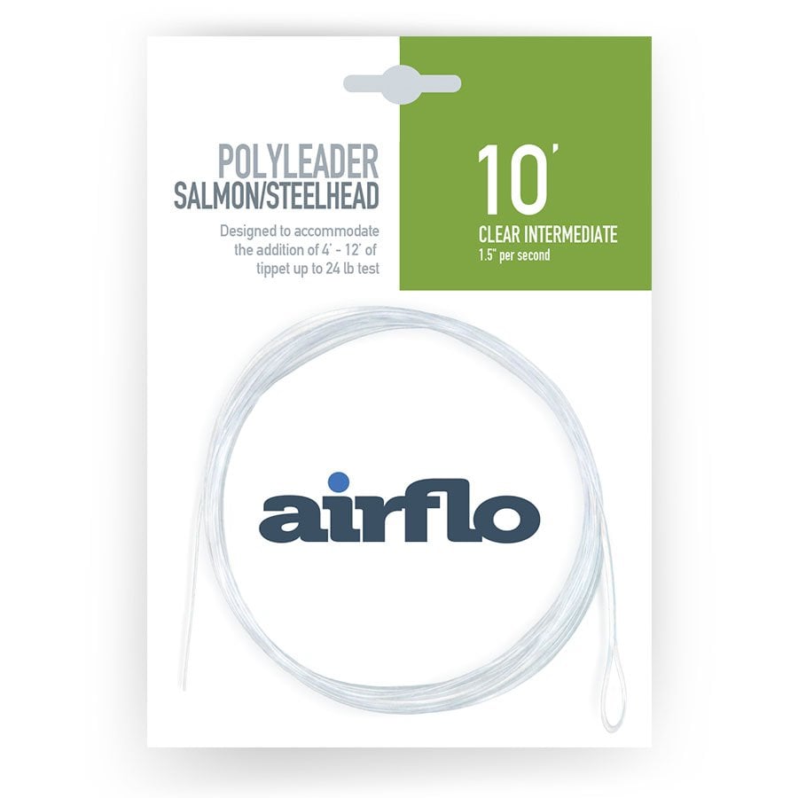 Airflo polyleader - 10ft clear intermediate fishing line packaging on a white background