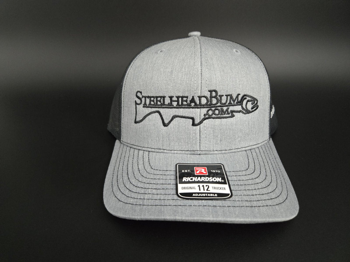 SteelheadBum.com Richardson 112 Trucker Heather Gray/Black Front