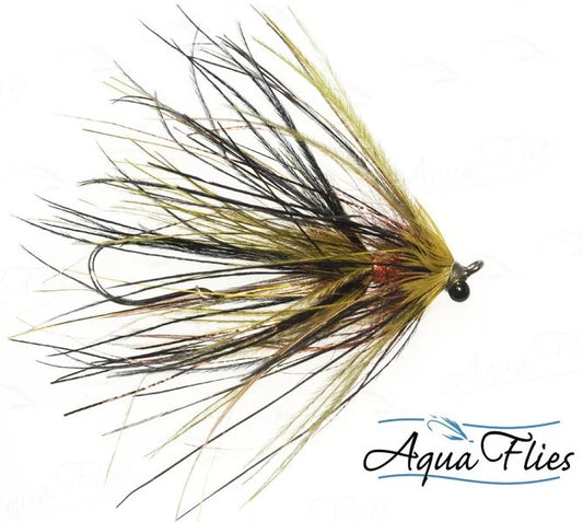 Aqua Flies Stu's Ostrich Mini Intruder Olive/Black