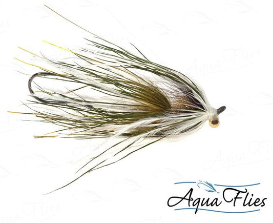 Aqua Flies Stu's Ostrich Mini Intruder Oliver/White