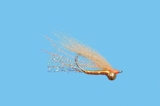 Christmas Island Special fly in orange, saltwater flats fly for bonefish and permit