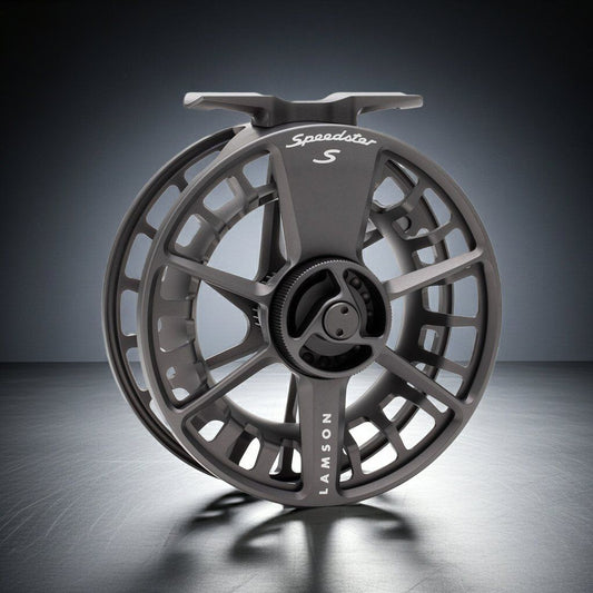 Lamson Speedster S fly reel large-arbor narrow-spool design with sealed drag free fly line included