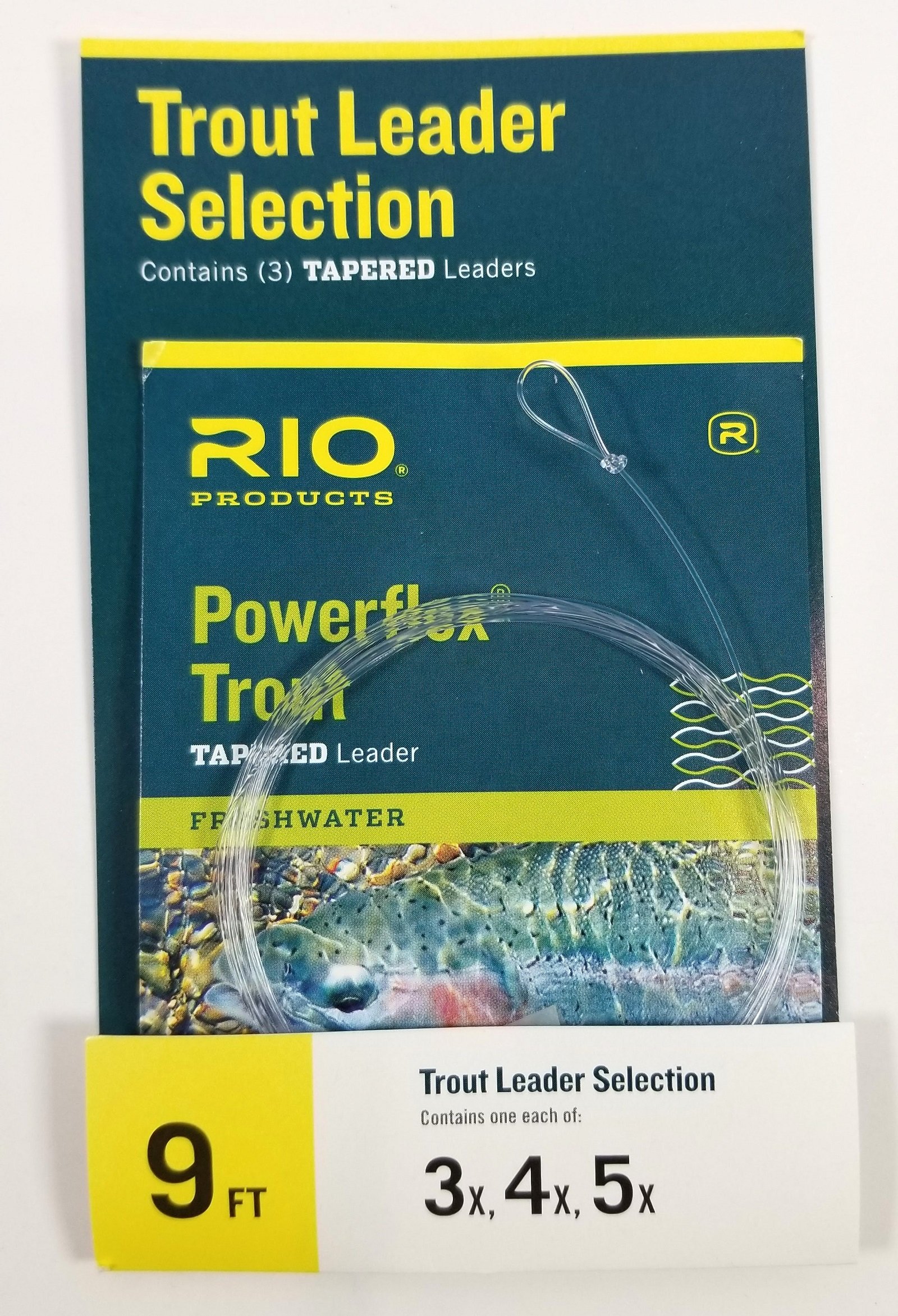RIO POWERFLEX TROUT 3 PACK LEADERS 9ft 4x