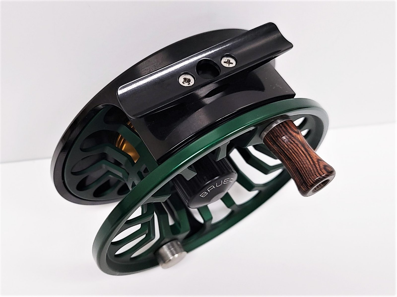 Bauer RX 6 Fly Reel - Black w/ Green - NEW - FREE FLY LINE