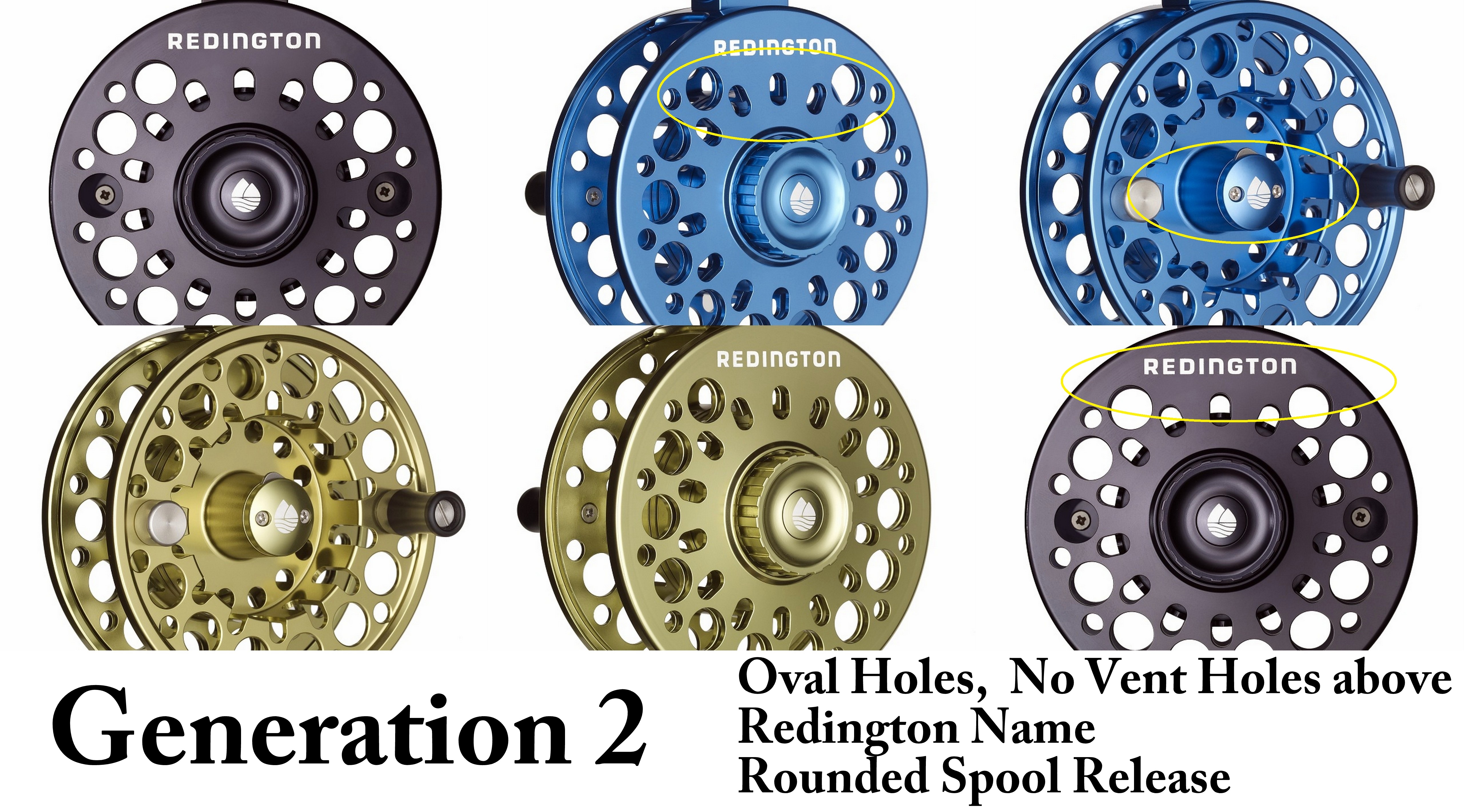 Redington Rise II Fly Fishing Reels Size 9/10 Spare Spool Glacial